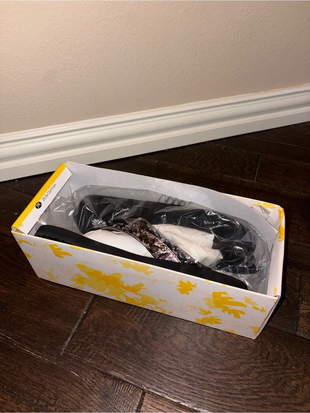 Yellow Box Black and White Jeweled Slip-On Flats Glam flip flops - Picture 4 of 5